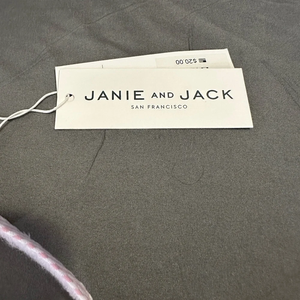 Janie and Jack Pink and White Striped Bow Tie with Black Anchor Accent